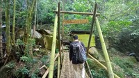 Untuk menuju air terjun, dari lokasi parkir harus berjalan kaki menempuh jarak 600 meter. Saat berjalan kaki wisatawan dimanjakan dengan keindahan tebing dan sungai yang masih alami. (Dian Utoro Aji/detikcom)