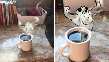 Asap dari kopi seperti manusia berotot. (Foto: Brightside)