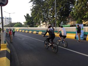 Kawasan Pesepeda di JNLT Antasari Jaksel, Begini Suasananya Pagi Ini