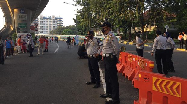 Suasana kawasan pesepeda JLNT Antasari, Minggu (5/7) pagi.