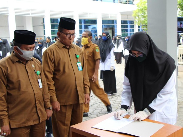 220 CPNS formasi 2018 dalam lingkup Kantor Kemenag Aceh dilantik sebagai PNS (dok. Istimewa)