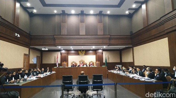 Dirut Jiwasraya Hexana Tri Sasongko bersaksi di sidang lanjutan dugaan korupsi Jiwasraya (Ahmad Bil Wahid/detikcom)