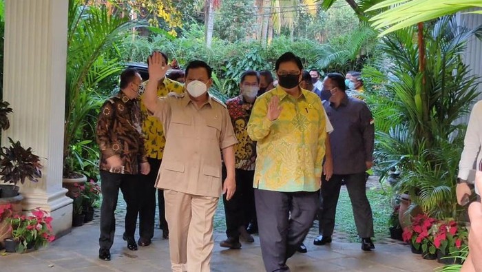 Ketum Golkar AIilangga Hartarto temui Ketum Gerindra Prabowo Subianto