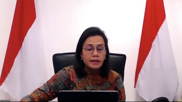 Menteri Keuangan Sri Mulyani memberikan Keterangan Pers Mengenai Burden Sharing Antara Pemerintah dan Bank Indonesia(Tangkapan Layar Youtube Kemenkeu RI)