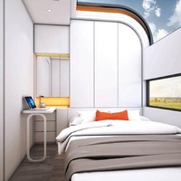 Sebagian besar mebel dan peralatan dalam rumah kapsul ini, seperti meja makan, sofa, rak tempat tidur, lemari pakaian, dan meja kamar sudah termasuk dalam harga jual rumah, yaitu sekitar Rp 754 juta. Foto: dok. Nestron