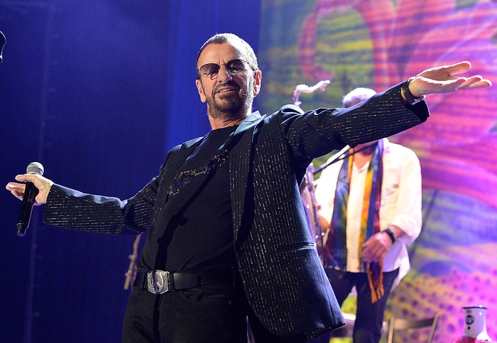 BRISBANE, AUSTRALIA - FEBRUARY 11:  Ringo Starr performs live on stage at the Brisbane Convention & Exhibition Centre on February 11, 2013 in Brisbane, Australia.  (Photo by Bradley Kanaris/Getty Images)