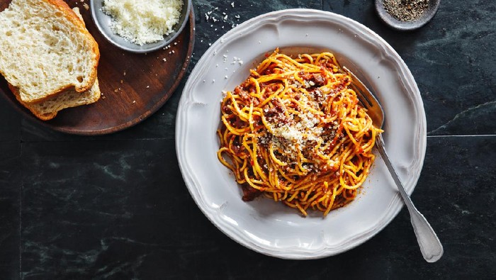 Traditional Italian meal spaghetti alla bolognese