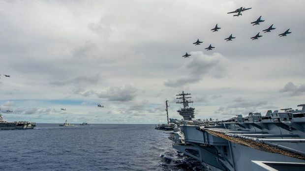 Militer AS di Laut Cina Selatan (Tangkapan layar twitter @USPacificFleet)