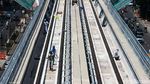 Sudah Dipasangi Rel, Begini Penampakan Proyek LRT di Kuningan
