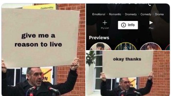 Alasanku untuk hidup? Netflix. Foto: @_rapidfire via Twitter