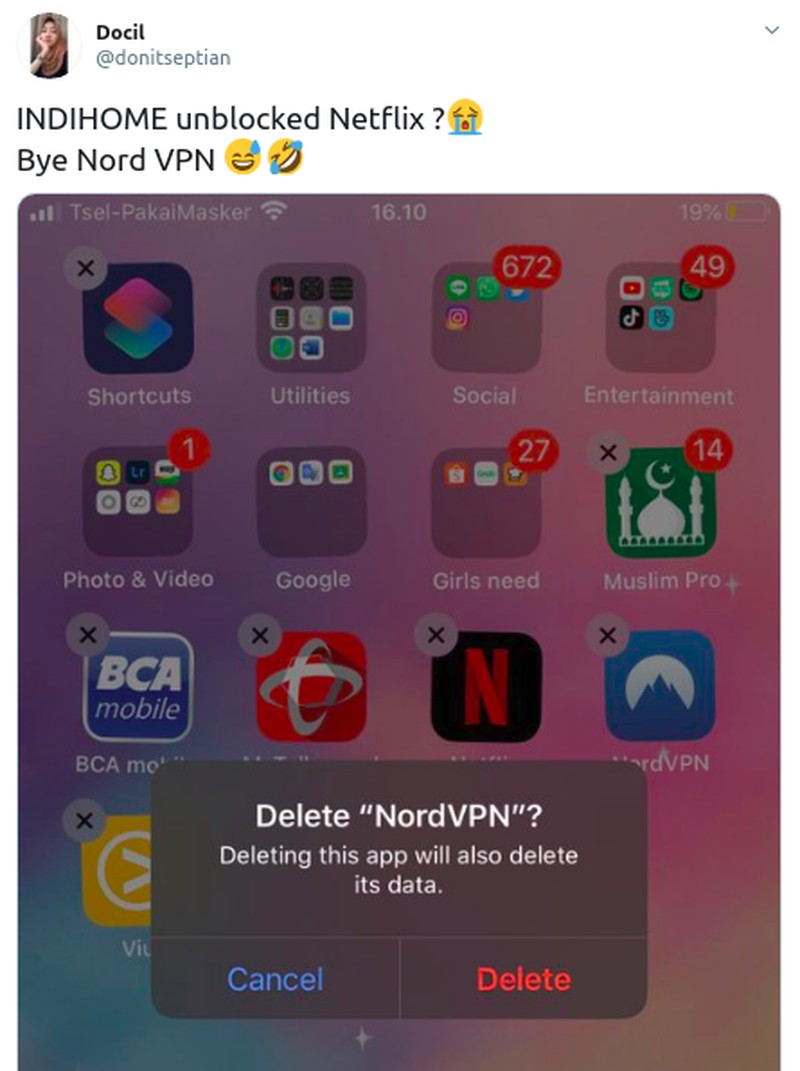 Indihome akhir membuka blokir Netflix. Yang datang selanjutnya adalah reaksi kocak netizen untuk bereuforia. Cihuy nggak pakai VPN lagi!