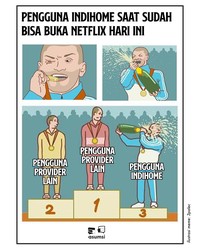 Indihome akhir membuka blokir Netflix. Yang datang selanjutnya adalah reaksi kocak netizen untuk bereuforia. Cihuy nggak pakai VPN lagi!