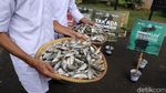 Sambil Bawa Ikan Asin, Massa Demo Omnibus Law di DPR