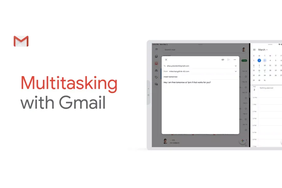 google gmail split view