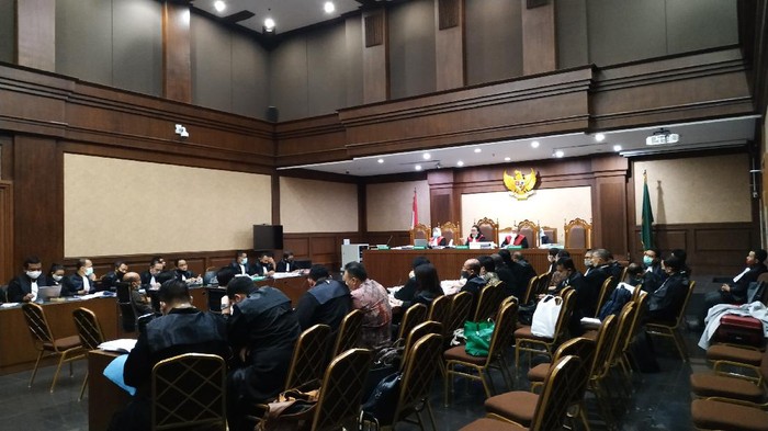 Sidang kasus Jiwasraya di PN Jakarta Pusat pada Rabu, 8 Juli 2020