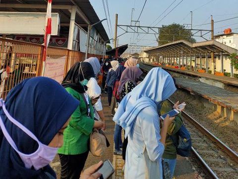 Suasana Stasiun Bojonggede, Rabu (8/7/2020).