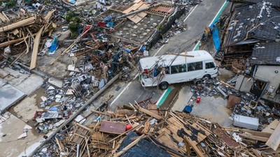 Ngeri! Dampak Dahsyatnya Terjangan Banjir Longsor di Jepang
