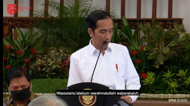 Ekspresi dan gestur Presiden Jokowi dalam raker 7 Juli 2020, diunggah Setpres 8 Juli 2020. (Dok YouTube Setpres)