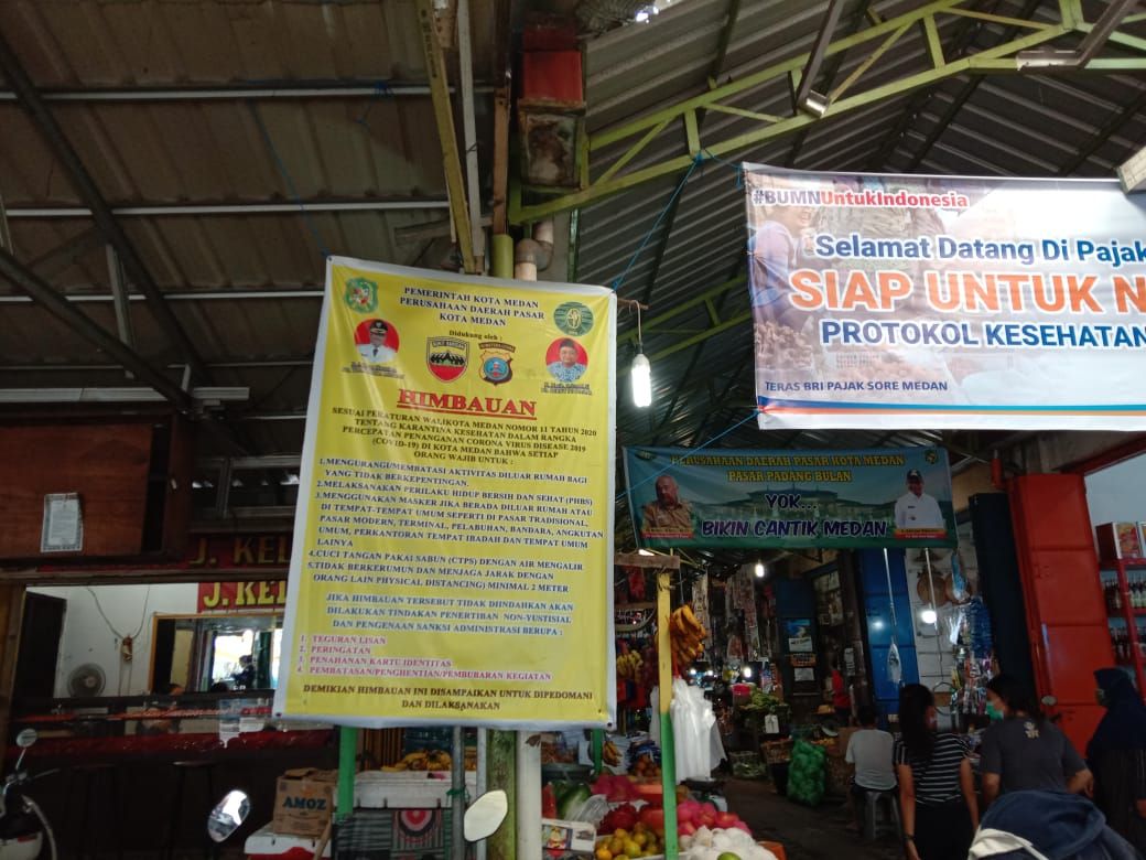 Kondisi di Pasar Padang Bulan, Medan (Ahmad Arfah-detikcom)