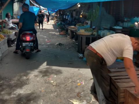 Kondisi Pasar Pagi di Jalan Setia Budi, Medan (Ahmad Arfah-detikcom)
