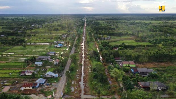 Lahan program pengembangan food estate di Provinsi Kalimantan Tengah (Kalteng). (Dokumentasi Kementerian PUPR)