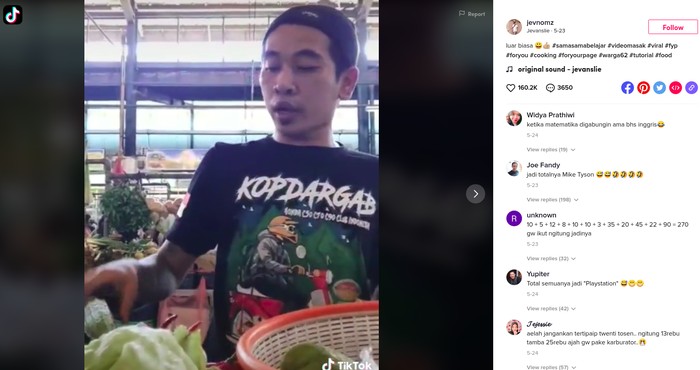 Penjual sayur hitung belanjaan pakai bahasa Inggris