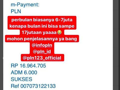 tagihan listrik kartika putri 17 juta