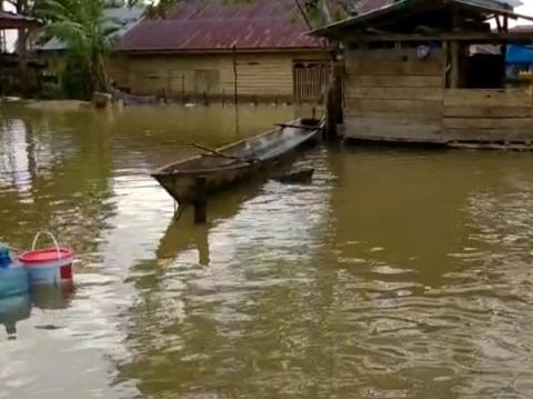 Kondisi banjir di Konawe Utara, Sultra pada 10 Juli 2020
