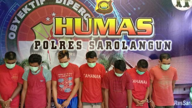 Polres Sarolangun Jambi menangkap 7 orang pekerja tambang ilegal (dok. Polres Sarolangun)