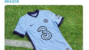 Gol Sheffield United sama seperti yang tertera di kostum Chelsea. Foto: Twitter