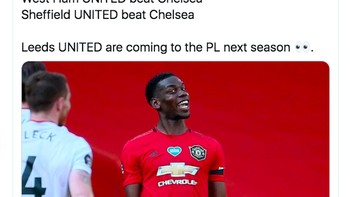 Sepertinya Chelsea memang kurang beruntung jika melawan tim dengan akhiran United. Foto: Twitter