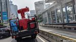 Jalan Protokol DKI Jakarta Terus Disemprot Disinfektan