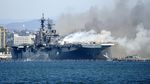 Kapal Perang AS Terbakar di San Diego