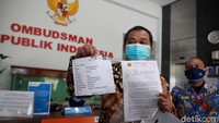 Koordinator Masyarakat Anti-Korupsi Indonesia (MAKI) Boyamin Saiman mendatangi Ombudsman RI di Jl Rasuna Said, Jakarta, Senin (13/7/2020). 