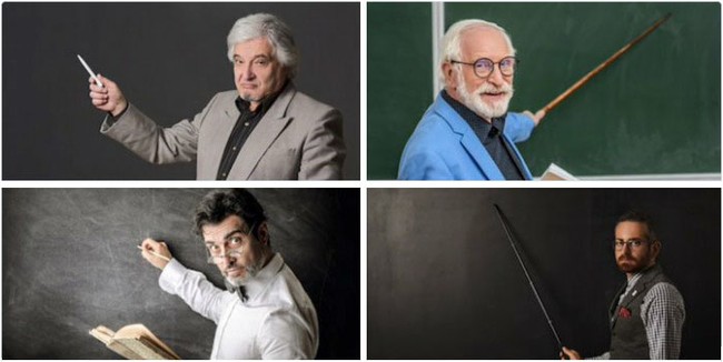 Kira-kira apa ya yang sedang ditunjuk dalam gambar-gambar ini? Apakah kamu melihat sesuatu atau sebenarnya model-model di stok foto ini memang tidak menunjuk apapun, hanya berpura-pura serius saja? Foto: Twitter