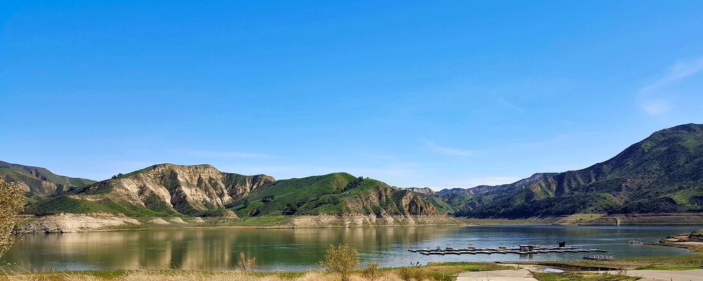 A panarama of Lake Piru in Southern California, USA