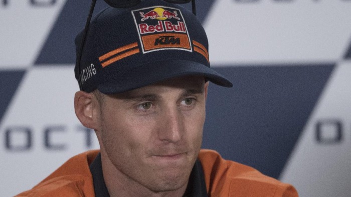 MISANO ADRIATICO, ITALY - SEPTEMBER 14: Pol Espargaro of Spain and Red Bull KTM Factory Racing speaks during the press conference at the end of the qualifying practice  during the MotoGp of San Marino - Qualifying at Misano World Circuit on September 14, 2019 in Misano Adriatico, Italy. (Photo by Mirco Lazzari gp/Getty Images)