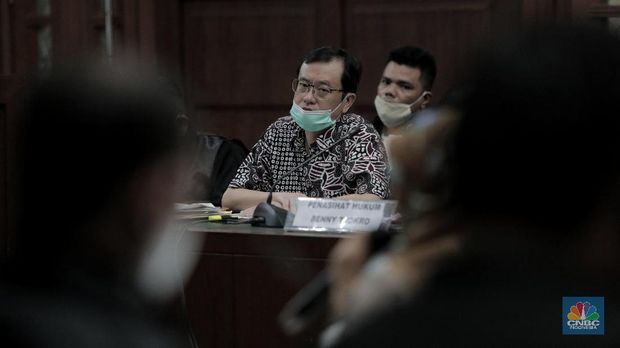 Lanjutan sidang Jiwasraya di PN. Jakarta Pusat. (CNBC Indonesia/Andrean Kristianto)