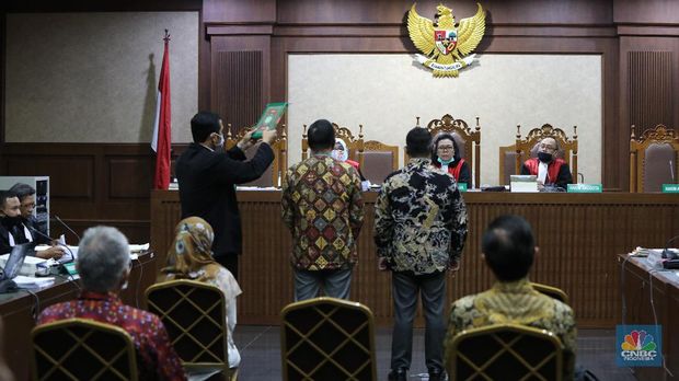 Lanjutan sidang Jiwasraya di PN. Jakarta Pusat. (CNBC Indonesia/Andrean Kristianto)