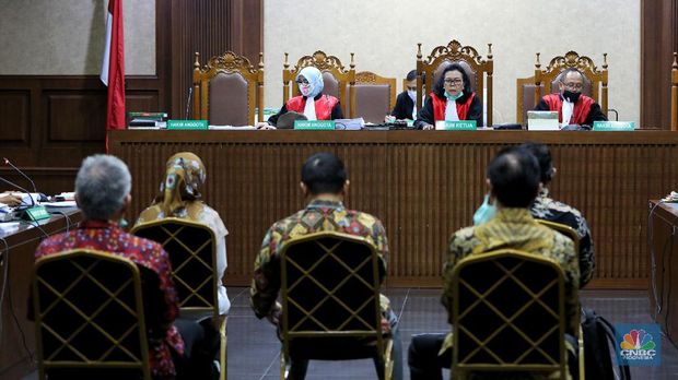 Lanjutan sidang Jiwasraya di PN. Jakarta Pusat. (CNBC Indonesia/Andrean Kristianto)