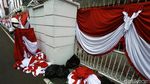 Ornamen Merah Putih Mulai Hiasi Perkantoran di Jakarta