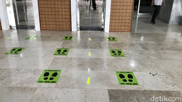 Protokol kesehatan di gedung DPR (Rolando Fransiscus Sihombing/detikcom)