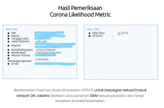 Uji tes pribadi di CLM.