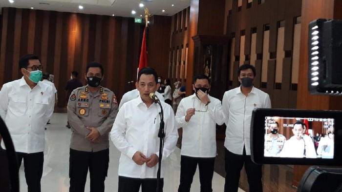 Kabareskrim Komjen Listyo Sigit jelaskan pencopotan Brigjen Prasetijo Utomo (Rahel/detikcom)