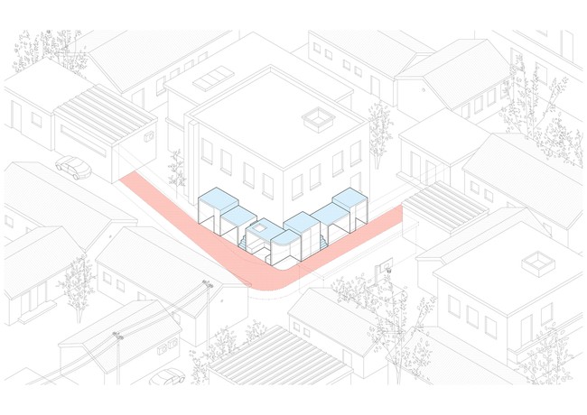 Pada 2016, tim arsitek B.L.U.E. Architecture Studio merancang sebidang lahan sempit berbentuk huruf L di gang kawasan Dengshikou, Beijing, China. Lahan seluas 43 meter per segi ini diapit tembok gang dan bangunan dua lantai. Foto: Dok. Ruijing Photo/ B.L.U.E Architecture Studio