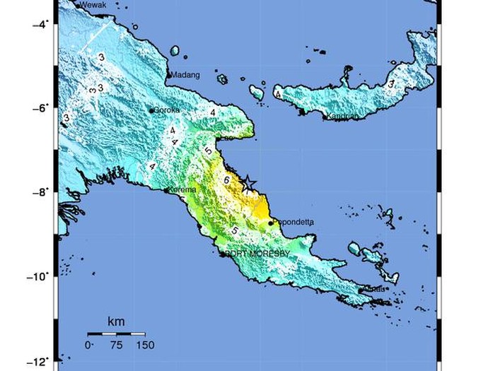 Gempa M 7,3 di Papua Nugini (Foto: BMKG)