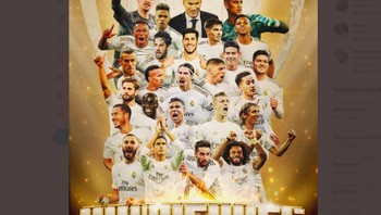 Real Madrid telah juara Liga Spanyol untuk ke-34 kalinya. Foto: Twitter