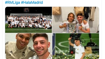 Foto-foto perayaan Real Madrid juara. Foto: Twitter