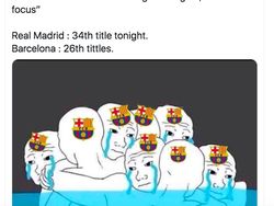 Meme Real Madrid Jawara dan Barcelona Merana