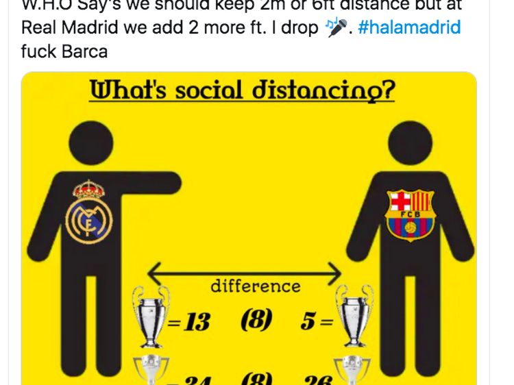 Meme Real Madrid Jawara dan Barcelona Merana